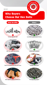 M8 M10 M12 M16 M20 亜鉛メッキ六角ボルト グレードM5 M6 M8 M10 六角ボルト 黒色酸化塗装 コーティングゴールド 工場価格でカスタマイズ可能 - Product Image 6