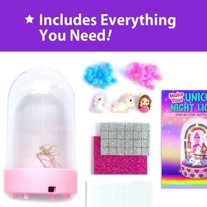 Crea tu propia luz nocturna de unicornio con base LED incorporada, kit de terrario para principiantes en manualidades para niños - Product Image 6