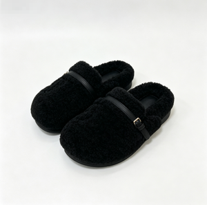 Modern Lady Sakura Pink Soft Warm Plush Faux Fur <b>Slippers</b> <b>Wide</b> Toe Breathable Sole Winter OEM Service Contact Supplier Wedding - Product Image 2