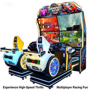 Jeu d'arcade de course commercial à 4 écrans multi-vues, jeu de conduite à monnayeur pour 2 joueurs « Overspeed Racing » avec sièges à mouvement - Product Image 4