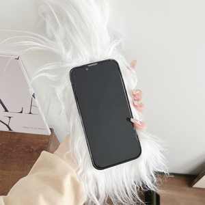 Monstruo peludo lindo y de dibujos animados en un teléfono celular DIY Shell peludo compatible con iPhone 14-15 Pro Max - Product Image 6