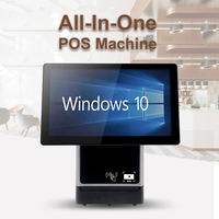 Win10 Tout en Un Pos Caisse Enregistreuse Double Écran Intel I5 Pos Terminal QR Code Scanner Pos Matériel avec Imprimante Thermique 58/80mm