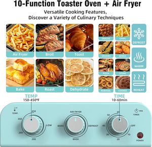 Four à pain électrique et friteuse à air chaud en acier inoxydable, capacité 26-28L, pour usage domestique - Product Image 3