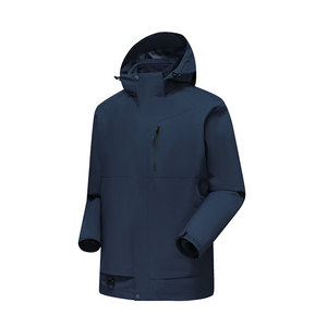 Veste à capuche d'extérieur unisexe, imperméable, coupe-vent, doublure amovible, manches longues, vêtements d'automne et d'hiver - Product Image 3