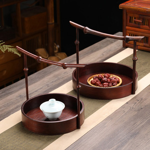 Chinese Bamboo Style Serving <b>Tray</b> Set Wooden Pattern Restaurant Use Fruit <b>Basket</b> - Product Image 2