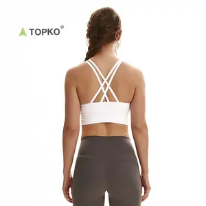 TOPKO Wholesale gym workout women yoga wear sport hot sex yoga bra set