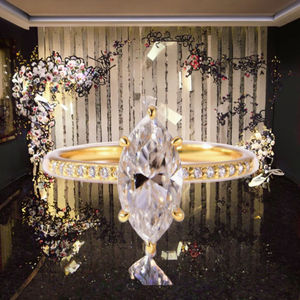 Bague de fiançailles pour femme en argent pur 925 rhodié, géométrie, tendance, certifiée, moissanite, bijoux fins de haute qualité - Product Image 3