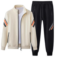 Nouveau pull molletonné pour homme automne-hiver, 100 % coton respirant et écologique, taille élastique, manches longues, design sportif avec détails latéraux