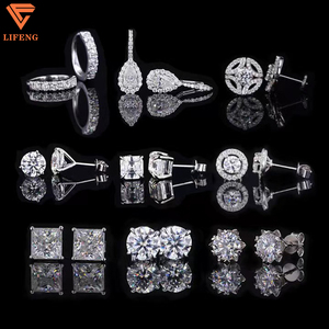 Mới nhất thiết kế đồ trang sức mỹ 925 Sterling Bạc Chất lượng cao <span class=keywords><strong>Bling</strong></span> sọ <span class=keywords><strong>Studs</strong></span> hiphop Iced out vvs moissanite Bông tai cho nam giới - Product Image 5