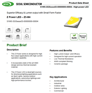 Chip de Iluminación LED Blanco de Alta Potencia Z-Power SEOULs S1W0-3535657003-00000000-00004, 6500K, 2.85V, 700mA, 120, 1414, 3535, 3 Años de Garantía - Product Image 2