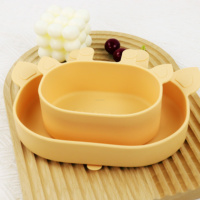 New Mecain Vente en gros Bol et assiette en silicone pour alimentation par aspiration Plaque en silicone pour bébé