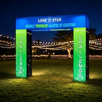Arche publicitaire extérieure personnalisée en aluminium avec éclairage LED intégré, pliable, pour événements, distributeurs, carnaval, foire nocturne