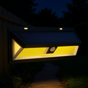Lampe murale solaire 180 LED IP65 étanche avec détecteur de mouvement, éclairage extérieur pour jardin, angle de faisceau de 120 degrés, couleur lumière du jour - Product Image 2