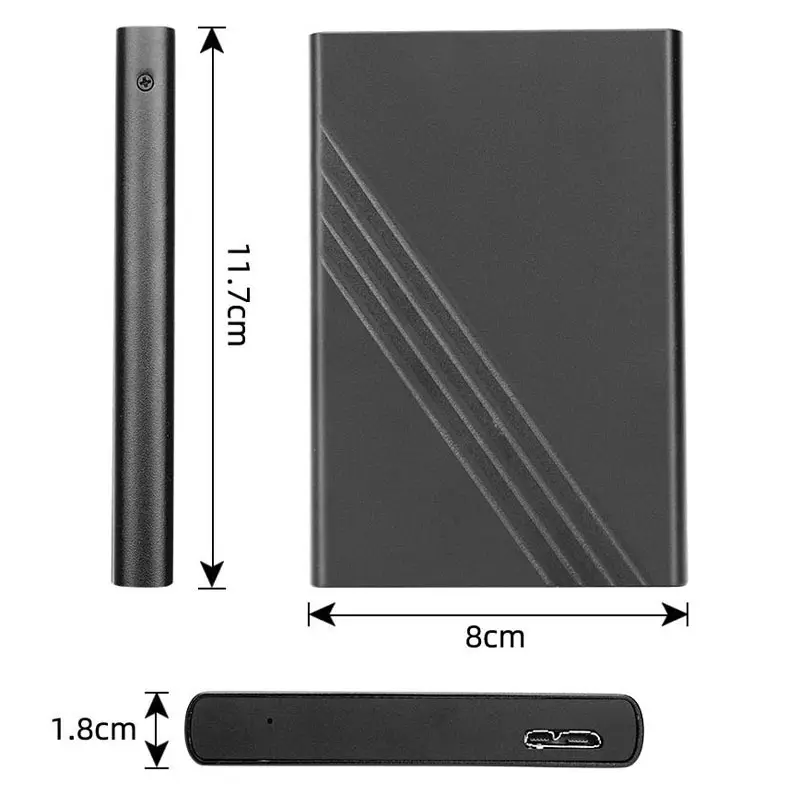 Hard Disk drive eksternal portabel, harga pabrik 4T 8T 16T 32T 1TB 2TB USB 3.0 untuk Laptop OEM menyesuaikan