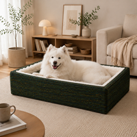OEM ODM Maßgefertigtes Luxus Orthopädisches Hundebett Abnehmbarer Waschbarer Bezug Weiche Kunstfell-Fütterung Großes Haustier-Sofabett mit Erhöhten Seitenwänden