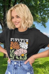 Camisetas cristianas <span class=keywords><strong>para</strong></span> <span class=keywords><strong>mujer</strong></span>, camiseta bonita con diseño de Dios es bueno, regalo religioso de Jesús, camiseta inspiradora con versículo bíblico, camisetas de manga corta - Product Image 3
