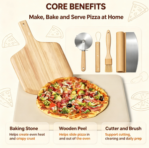 <span class=keywords><strong>Pietra</strong></span> <span class=keywords><strong>per</strong></span> <span class=keywords><strong>Pizza</strong></span> in Cordierite da 16 Pollici <span class=keywords><strong>per</strong></span> Forno e Griglia con Set Pala <span class=keywords><strong>per</strong></span> <span class=keywords><strong>Pizza</strong></span> - Product Image 2