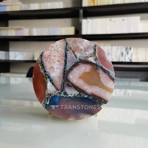 Hoja de alabastro translúcida Respaldo LED Control táctil Lumistone Pared y barra Piedra de mármol Decoración interior de lujo - Product Image 5