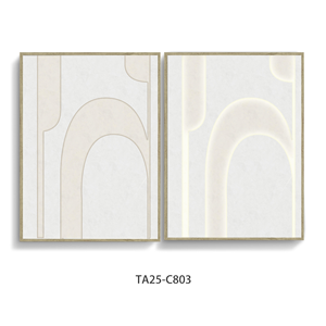 Quadro su Tela Minimalista Geometrico con LED, Arte Moderna per Soggiorno, Grande Dipinto da Appendere - Product Image 2