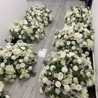 Susunan Bunga Hydrangea Mawar Putih Kustom QSLH-Ar370, Dekorasi Tengah Meja, Bunga Buatan, Bola Bunga untuk Pernikahan