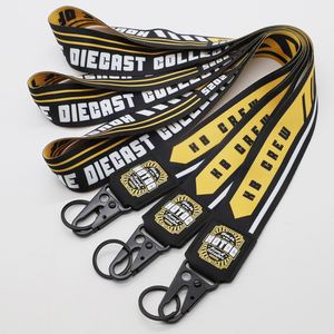 Custom Collectors Lanyards Sublimation Polyester Neck Strap UV Printed PU Leather Patch Metal Hook Keychain Lanyard - Product Image 1
