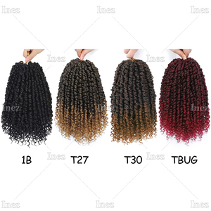 ผมถักโครเชต์แบบ Passion Twist ขนาด 10/12/14 นิ้ว ทรงบ๊อบสั้น แบบ Pre-Looped สำหรับ<span class=keywords><strong>ผู้หญิง</strong></span>ผิวสี ผมถักสังเคราะห์สำหรับต่อผม - Product Image 5