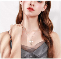 Pendentif croix en argent sterling 925, offre spéciale, collier religieux, amour, cœur, battement de croix, vente en gros
