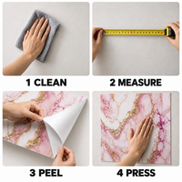 Papier peint autocollant en marbre rose, blanc et or, 60x60 cm, avec surface en PET et mousse IXPE pour murs intérieurs
