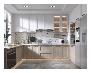 Sang trọng mềm đóng bản lề Gỗ gỗ tủ gỗ sồi trắng tủ bếp sản xuất - Product Image 3