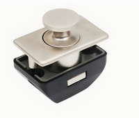 Serrure à bouton de luxe pour VR, Serrure de porte d'armoire suspendue, Serrure à bouton-poussoir dissimulée, Serrure de tiroir VR entièrement métallique, Serrure à pression