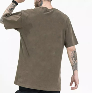 T-shirt da Uomo Oversize in 100% Cotone Stile Streetwear Hip Hop Tinta Unita con Stampa Grafica e Logo Personalizzato Lavaggio Acido Vintage - Product Image 4