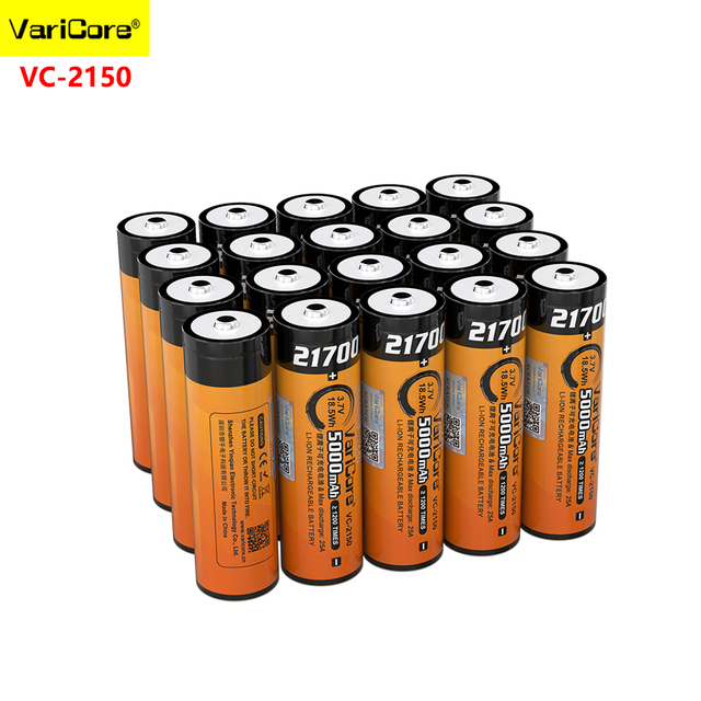 VariCore 21700 Battery 3.7v Li-ion Rechargeable Batteries 5000mAh 21700 Cell Lithium Ion Electric Bicycle Battery VC-2150