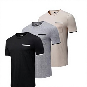 High Quality Men's Casual Woven 100%<b>polyester</b> Short Sleeve O-Neck Regular Fit Quick Dry Breathable Eco-Friendly Solid <b>T</b>-<b>Shirt</b> - Product Image 2