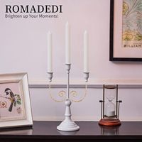 Candelabro de Hierro Forjado Mate de Lujo Vintage, Hecho a Mano, Ecológico, Resistente al Calor, con 3 y 5 Brazos, Diseño de Rama Curva Retorcida