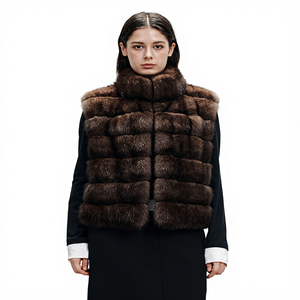 Gilet in Pelliccia di Zibellino Sintetica per Donna, Nuovo Design Invernale con Collo Alto, Spesso e Morbido - Product Image 5