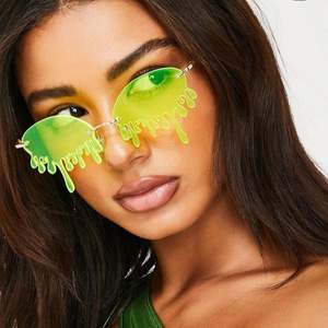 Nouveautés 2020, lunettes de soleil steampunk uniques pour hommes et femmes, sans monture, UV400, lunettes de soleil colorées en forme de larme - Product Image 3