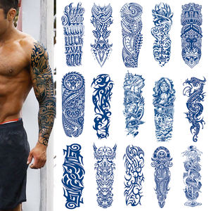 Autocollant de tatouage temporaire semi-permanent, non toxique, professionnel, imperméable, noir, pochoir de corps de bras de main pour encre de tatouage - Product Image 1