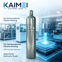 Cilindro de Gas de Acero sin Costuras de 44L/47L para Limpieza y Grabado de Semiconductores CF4 con Válvula DISS716