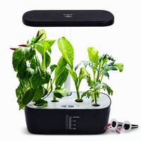 Système de culture aéroponique de bureau intelligent à 6 pots avec lumière de culture LED à spectre complet et pompe