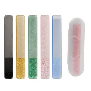 2023 Colorful Nano Glass Nail Shiner Nail Files Crystal Nail Shine Buffer Polisher with Case