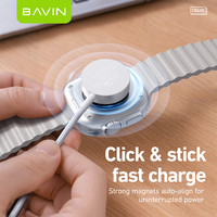 BAVIN Prix d'usine CB400 3W Mini montre portable Aimant Chargeur sans fil Type C Câble Usb C