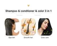 Shampoo colorant capillaire professionnel de haute qualité, formule hydratante et nourrissante sans ammoniaque, couvre les cheveux gris, couleur naturelle