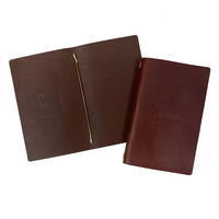 Porte-menus vintage en cuir véritable souple avec cordon élastique