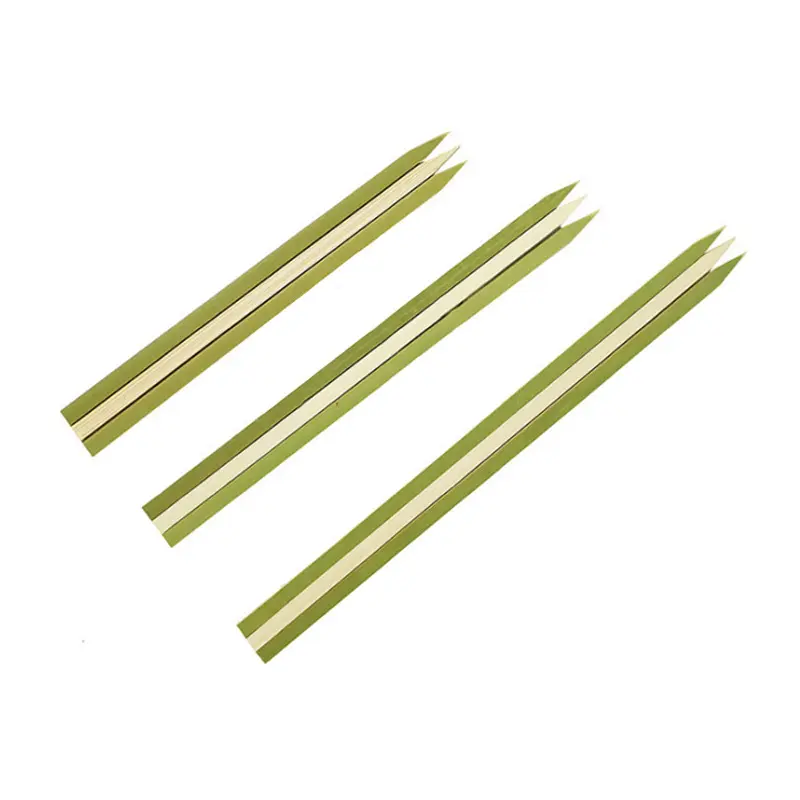 Инструменты для барбекю одноразовые бамбуковые палочки 15-30 см высокого качества Нескользящие плоские синие бамбуковые палочки