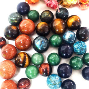 Nuevos productos Piedras curativas Suministros de brujería Esfera de varios materiales de piedra para decoración o energía - Product Image 2