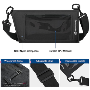Bolso de hombro de TPU con cremallera, hermético e impermeable, para viajes en bicicleta bajo la lluvia, para mantener los teléfonos, las carteras y los bancos de energía secos - Product Image 6