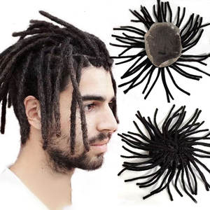 Nouvel arrivage de perruques indiennes 100% cheveux humains vierges système de remplacement <span class=keywords><strong>afro</strong></span> pour noir full lace base wigs dreadlock toupet tresses pour <span class=keywords><strong>homme</strong></span> - Product Image 1