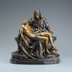 Sculpture religieuse personnalisée en laiton et bronze Pieta Vierge Marie et Jésus pour extérieur, jardin, parc urbain, église, à vendre - Product Image 6