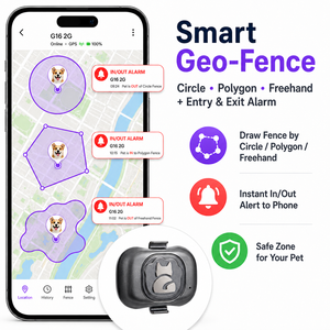 Mini Traceur GPS Étanche pour Chien et Chat G16, Application Gratuite, Sans <span class=keywords><strong>Abonnement</strong></span>, Alerte de Géolocalisation Entrée/Sortie, Historique des Trajectoires et Lecture de l'Histoire - Product Image 6