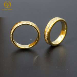 Minimalist Design <b>Couple</b> <b>Ring</b> Low Key Luxury 18K Gold Lab Grown Diamond IGI Certified Free Inner Engraving Custom Anniversary - Product Image 2